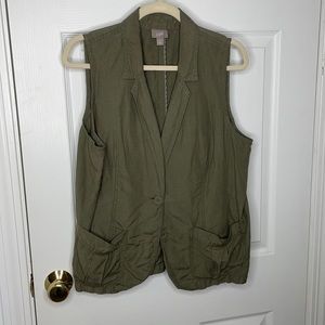 Jjill green vest size large petite